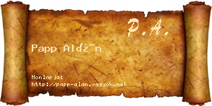 Papp Alán névjegykártya