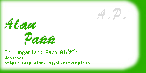 alan papp business card